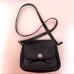 Vintage Faux Leather Crossbody Bag